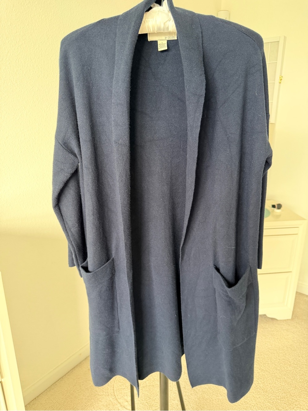 Navy Open-Front Women's Cardigan Sweater Dark Navy colour